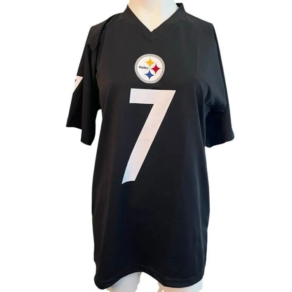 NFL Juniors XL 18/20 Black Short Sleeve Steelers Roethlisberger Top #7 NWT